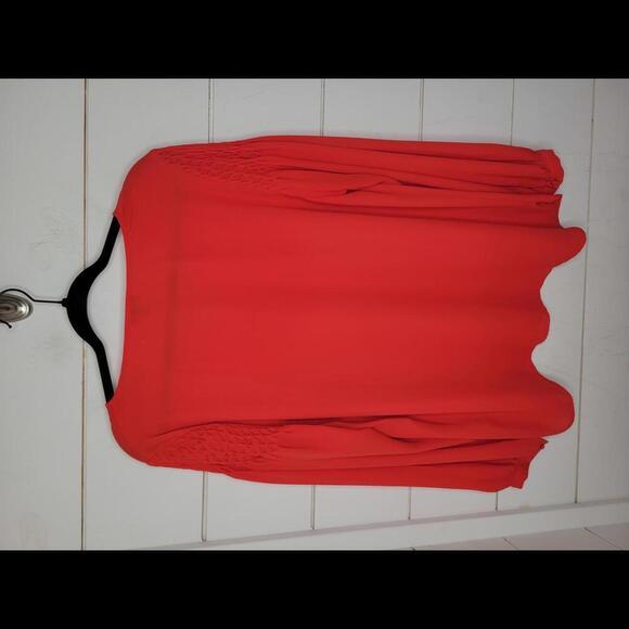 Talbots XL red v neck blouse - Picture 3 of 5